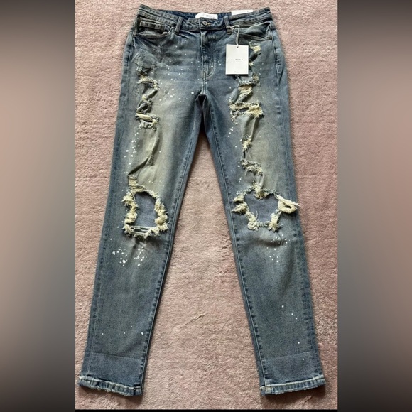 KanCan Denim - Kancan Womens High Rise Super Skinny Distressed Blue Jeans Size 28‎ NWT